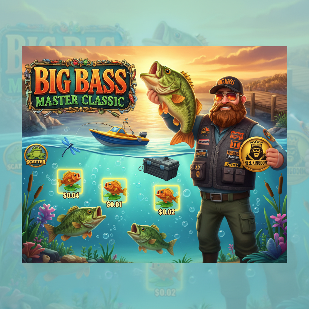 Big Bass Master Classic Jackpot Bonanza - φρουτάκι ψαρέματος με ψαρά, υποβρύχια σκηνή, bass ψάρια και fish money symbols με multipliers